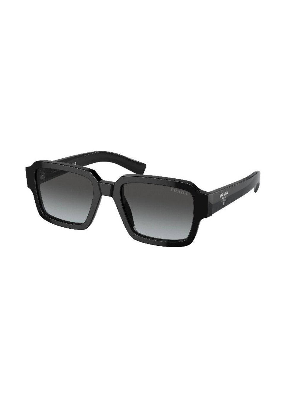 New Prada Men's Sunglasses Black Square Multicolor Lens Acetate Frame PR 02ZS 52